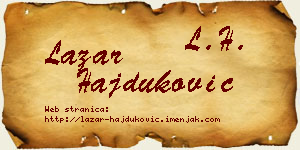 Lazar Hajduković vizit kartica